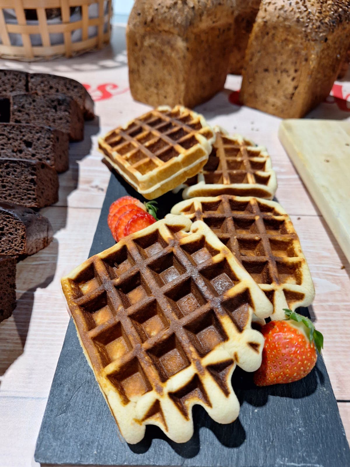 Gofres con fresas